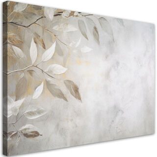 Canvastavla, Beige blad grenar natur betong boho