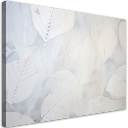 Canvastavla, Beige stora blad natur betong boho