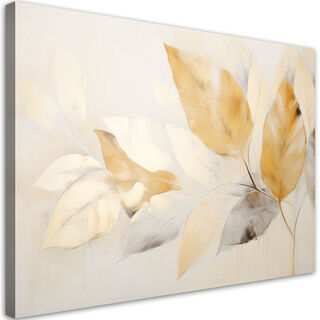 Canvastavla, Boho grenar beige gula blad