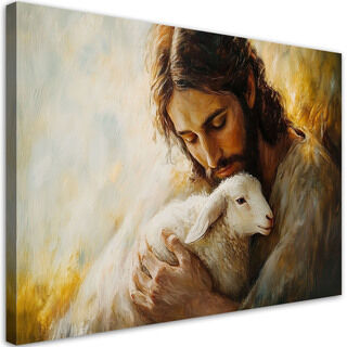 Canvastavla, Jesus Kristus med lamm
