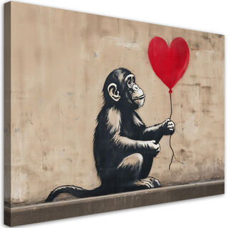 Canvastavla, Ape med ballong Banksy Gatukonst