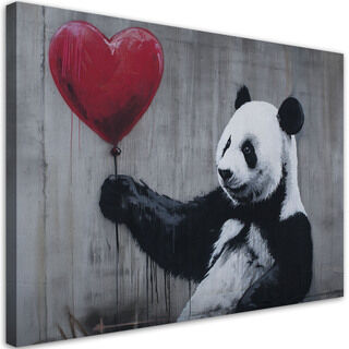 Canvastavla, Panda med ballong Banksy Gatukonst