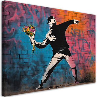 Canvastavla, Banksy ”Flower Thrower”