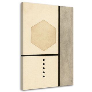Canvastavla, Hexagon Minimalism Geometrisk Beige