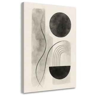 Canvastavla, Geometrisk Abstraktion Minimalism Svart Akvarell