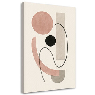 Canvastavla, Geometriska former Abstraktion Pastell Minimalism