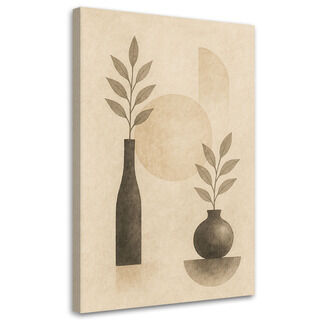 Canvastavla, Botanik Vas Minimalism Beige Modern