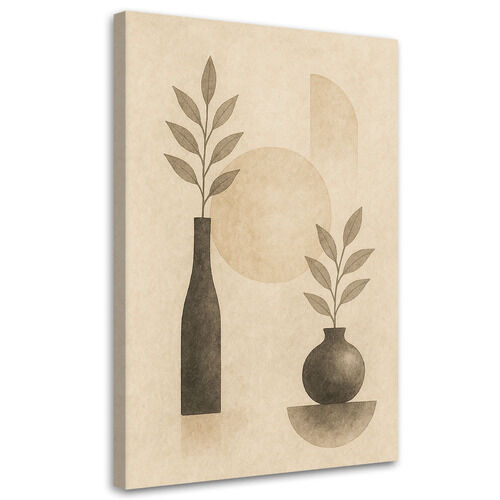Canvastavla, Botanik Vas Minimalism Beige Modern