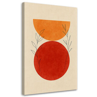 Canvastavla, Abstrakta geometriska former Minimalism Röd Orange