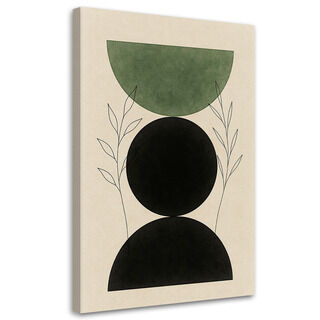 Canvastavla, Geometrisk figur Växter Minimalism Grönska