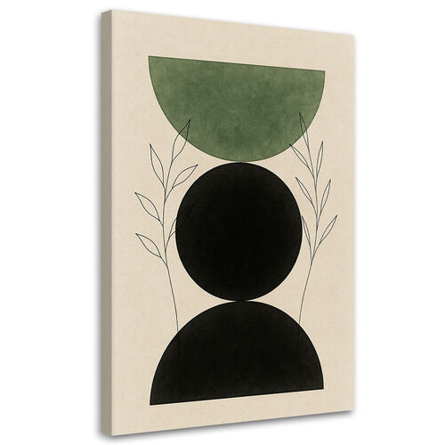 Canvastavla, Geometrisk figur Växter Minimalism Grönska