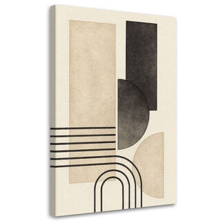 Canvastavla, Geometrisk abstraktion Beige linjeark