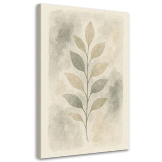 Canvastavla, Botaniska löv Akvarell Beige Minimalism