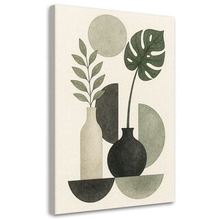 Canvastavla, Botanik Natur Marinblå Minimalism Geometri