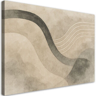 Canvastavla, Abstrakt minimalism Beige vågor