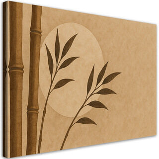 Canvastavla, Bambublad Minimalism Sepia Zen