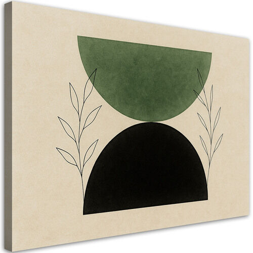 Canvastavla, Halvcirkel Minimalism Botanik Grön