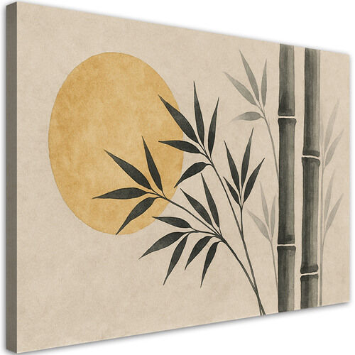 Canvastavla, Bambu Gyllene damm Minimalism Natur