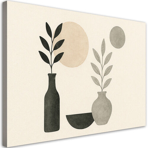 Canvastavla, Vaser Blad Minimalism