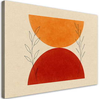 Canvastavla, Blad Geometrisk Abstrakt Beige