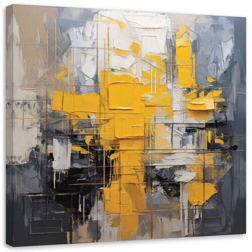 Canvastavla, Geometrisk abstrakt gul modern
