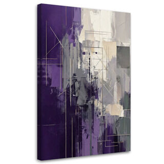 Canvastavla, Modern abstraktion Violett Beige Geometri
