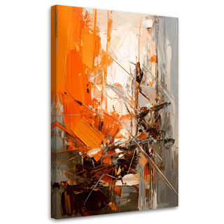 Canvastavla, Geometrisk abstraktion orange grå modern
