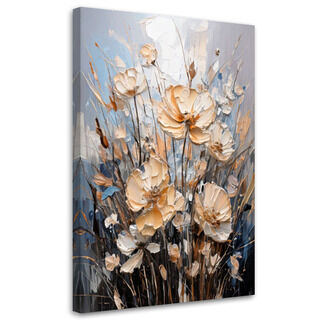 Canvastavla, Blommor Tryck Pastell Bukett Akvarell