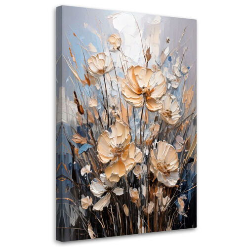 Canvastavla, Blommor Tryck Pastell Bukett Akvarell