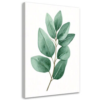 Canvastavla, Grenblad Akvarell Grönt Minimalism