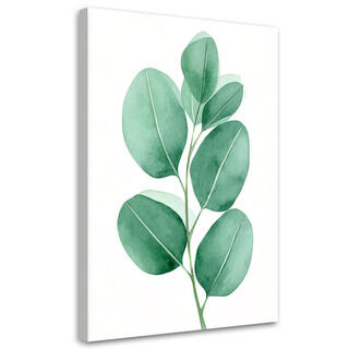 Canvastavla, Blad Akvarell Grön Minimalism