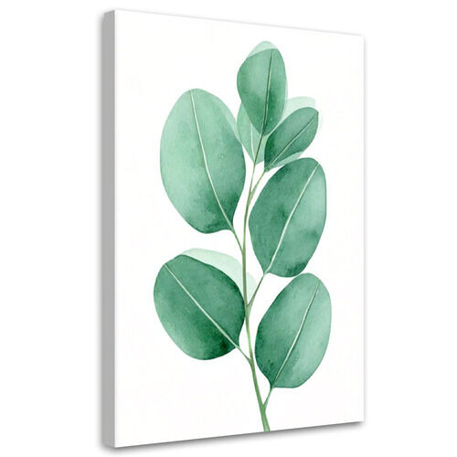Canvastavla, Blad Akvarell Grön Minimalism