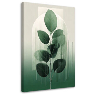 Canvastavla, Blad Minimalism Grön Natur Geometrisk
