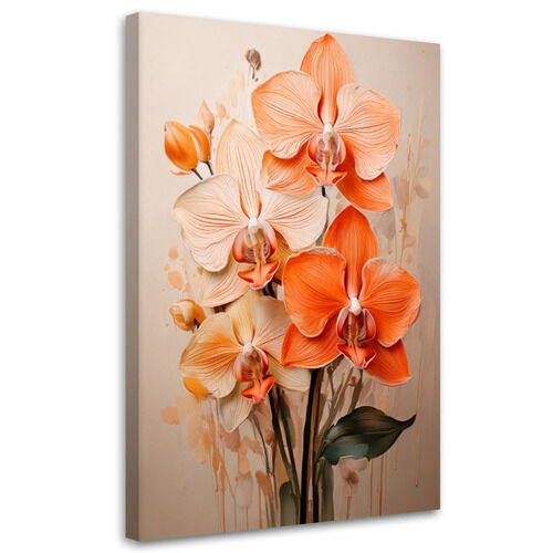Canvastavla, Orkidé Akvarell Beige Neutral