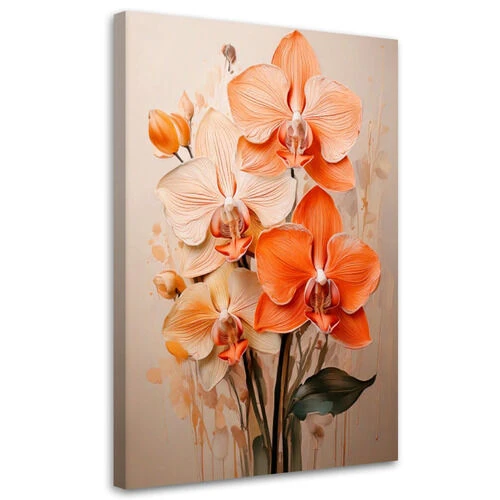 Canvastavla, Orkidé Akvarell Beige Neutral