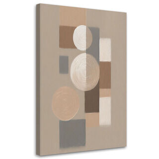 Canvastavla, Cirklar rektanglar abstrakt beige minimalism