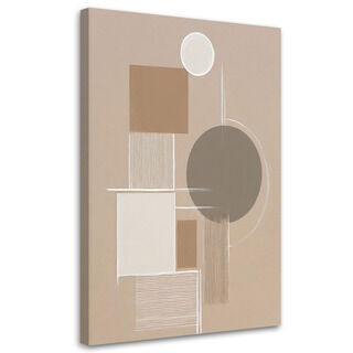 Canvastavla, Abstrakta geometriska figurer beige minimalism
