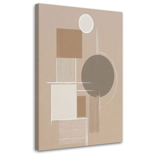 Canvastavla, Abstrakta geometriska figurer beige minimalism