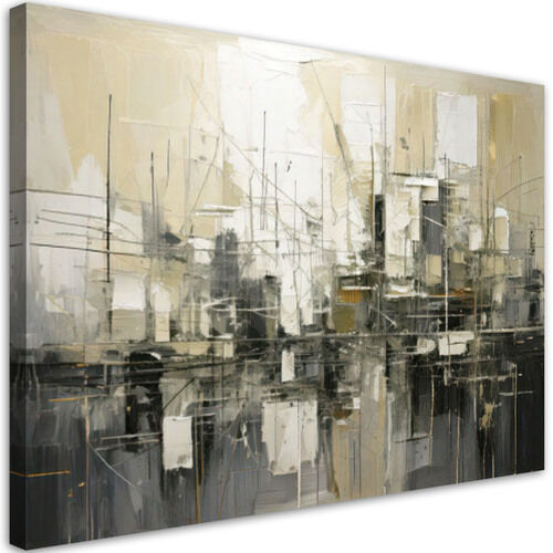 Canvastavla, Modern abstrakt grå och beige