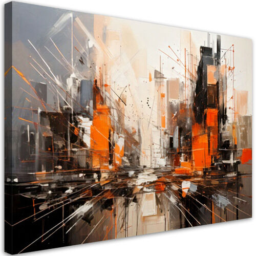 Canvastavla, Abstrakt stad beige orange