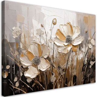 Canvastavla, Beige fält blommor Abstraktion