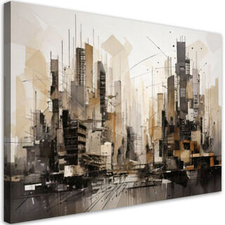 Canvastavla, Stad abstrakt beige