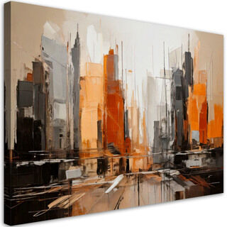 Canvastavla, Stad abstraktion orange