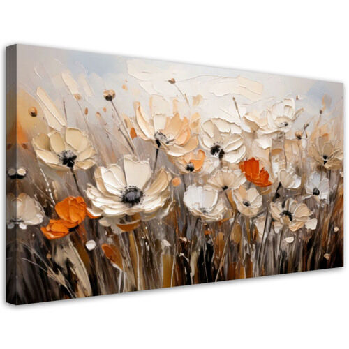 Canvastavla, Blommor på en äng beige