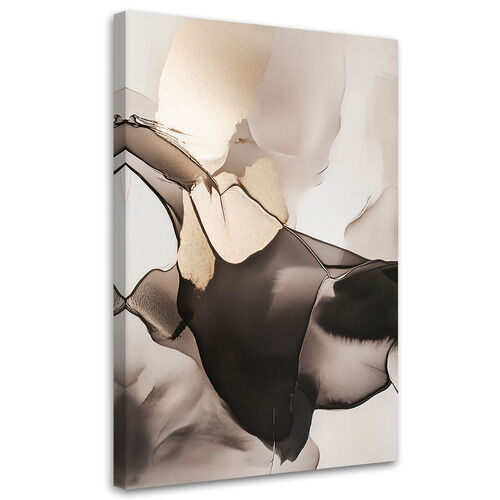 Canvastavla, 3D abstrakta beige bruna moderna