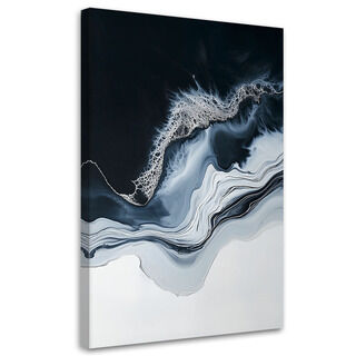 Canvastavla, Abstrakt Marmor Grå Svart Minimalism