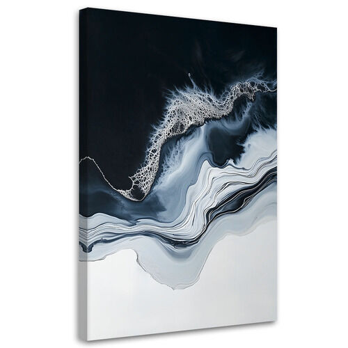 Canvastavla, Abstrakt Marmor Grå Svart Minimalism