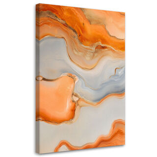 Canvastavla, Grafisk Abstrakt Marmor Orange