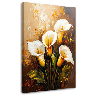 Canvastavla, Calla liljor vita blommor som målade