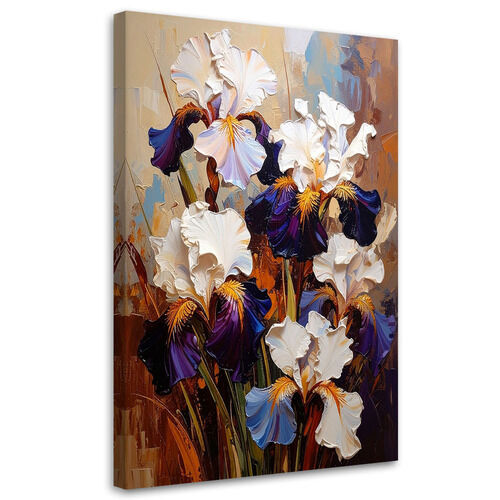 Canvastavla, Iris blommor imitation oljemålning